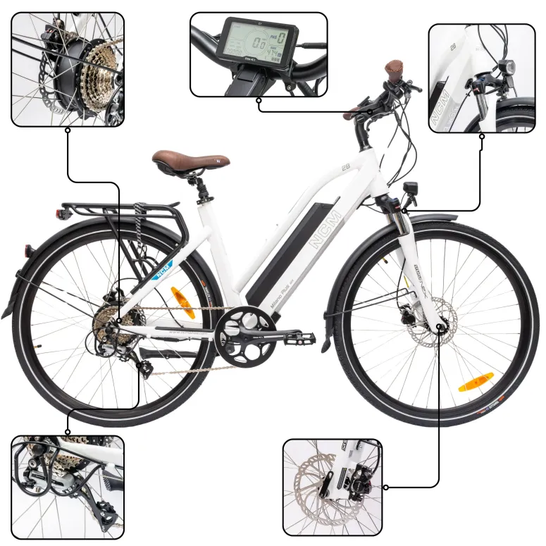 Rower Elektryczny Męski Damski Miejski Koła 28 SHIMANO Hydraulika 13 Ah