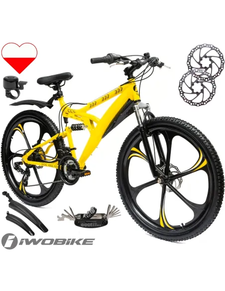 Rower Męski Damski Górski Koła 26 MTB Shimano IWOBIKE 2025 Full Amory Felgi