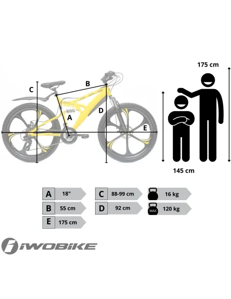 Rower Męski Damski Górski Koła 26 MTB Shimano IWOBIKE 2025 Full Amory Felgi