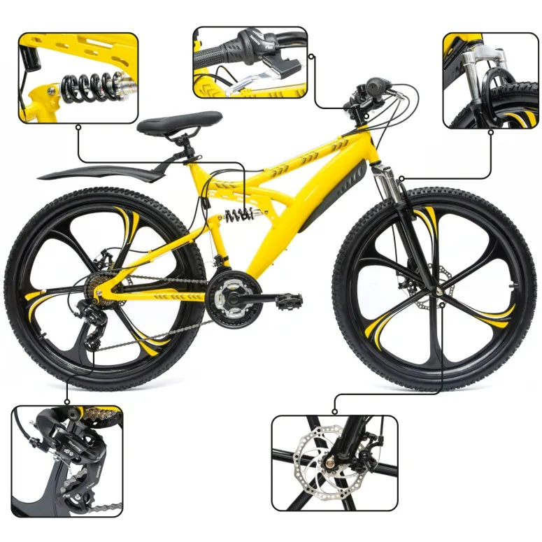 Rower Męski Damski Górski Koła 26 MTB Shimano IWOBIKE 2025 Full Amory Felgi