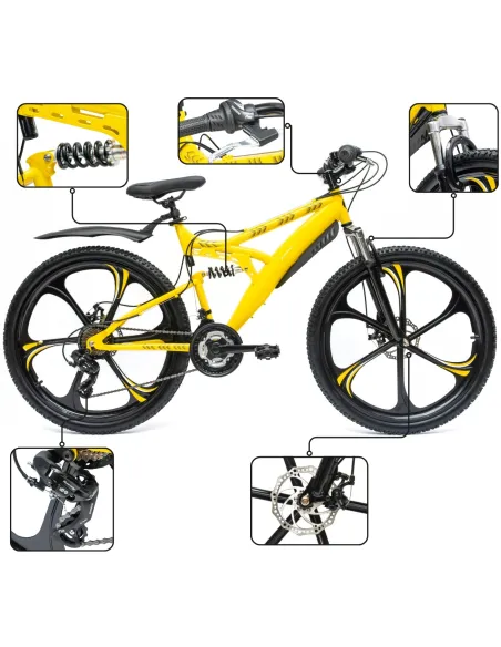 Rower Męski Damski Górski Koła 26 MTB Shimano IWOBIKE 2025 Full Amory Felgi