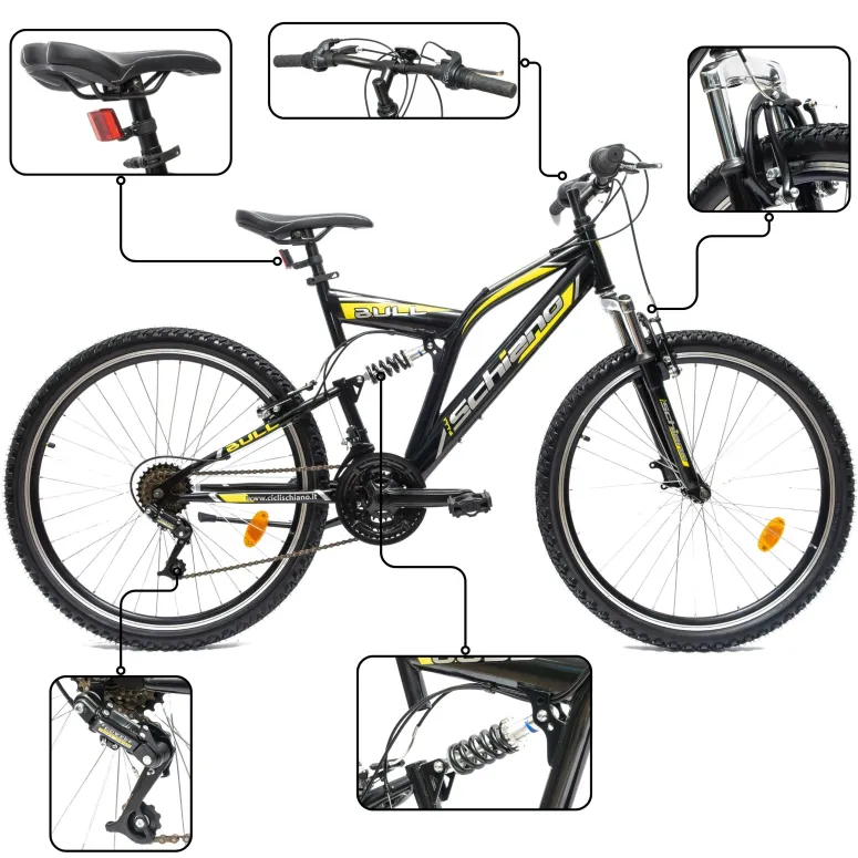 Rower Górski 26 Młodzieżowy Stal Pełna Amortyzacja Stopka Odblaski