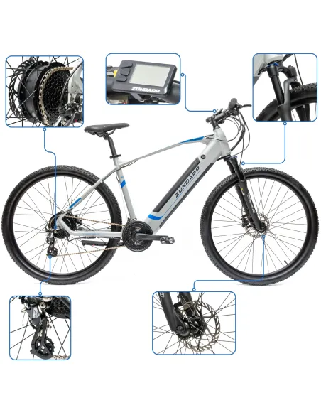 Rower Elektryczny Damski Męski Górski 29 MTB SHIMANO 250 W LCD Hydraulika