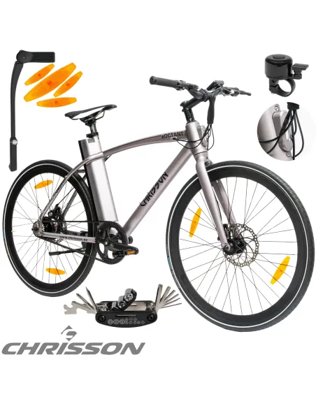 Rower Elektryczny Męski Trekkingowy Koła 28" LCD 250 W Aluminium Tarcze