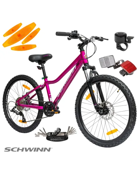 Rower Dziewczęcy Górski Koła 24" Junior MTB Aluminium Tarcze Amory SHIMANO
