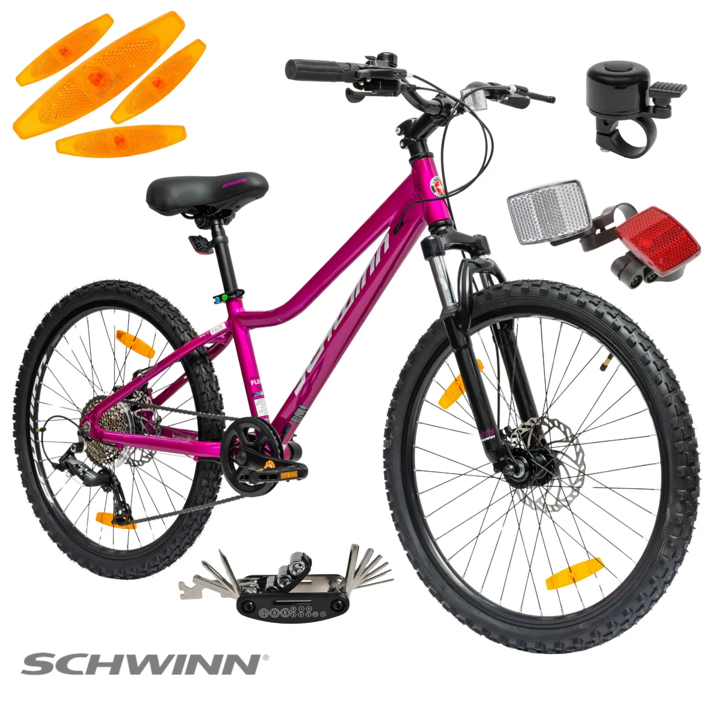 Rower Dziewczęcy Górski Koła 24" Junior MTB Aluminium Tarcze Amory SHIMANO