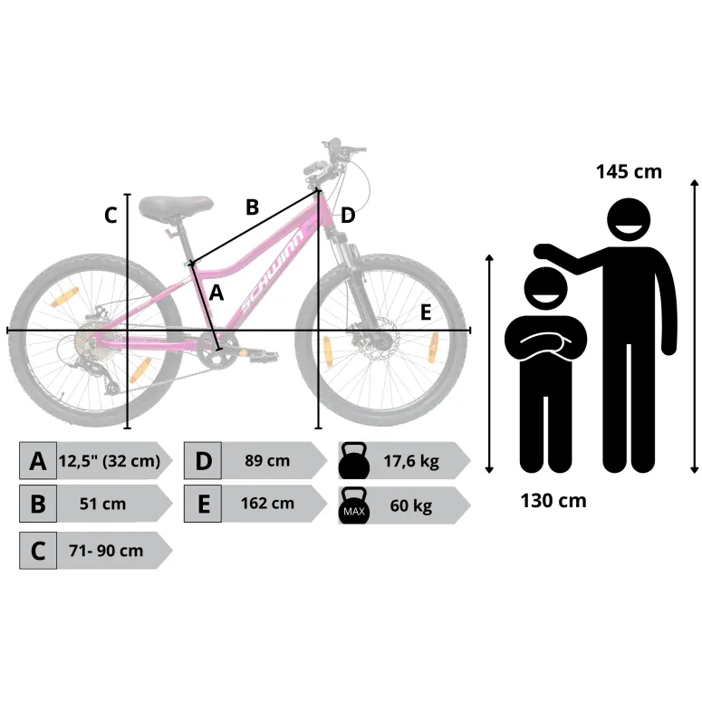 Rower Dziewczęcy Górski Koła 24" Junior MTB Aluminium Tarcze Amory SHIMANO