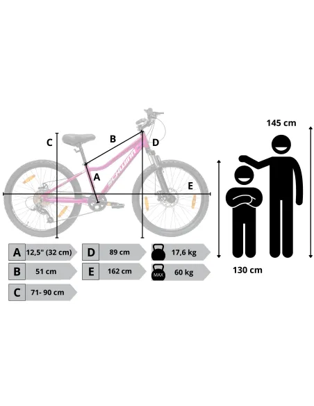 Rower Dziewczęcy Górski Koła 24" Junior MTB Aluminium Tarcze Amory SHIMANO
