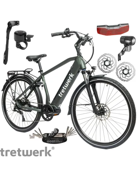 Rower Elektryczny Męski Trekkingowy 28" SHIMANO LCD 250 W Alu Hydraulika