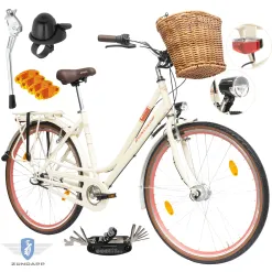 Rower Damski Miejski 28" SHIMANO Nexus Koszyk Błotniki Oświetlenie Dynamo