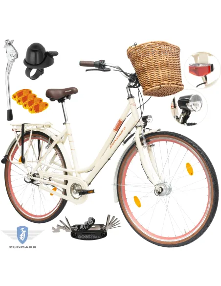 Rower Damski Miejski 28" SHIMANO Nexus Koszyk Błotniki Oświetlenie Dynamo