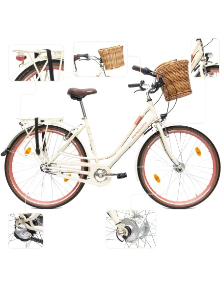 Rower Damski Miejski 28" SHIMANO Nexus Koszyk Błotniki Oświetlenie Dynamo