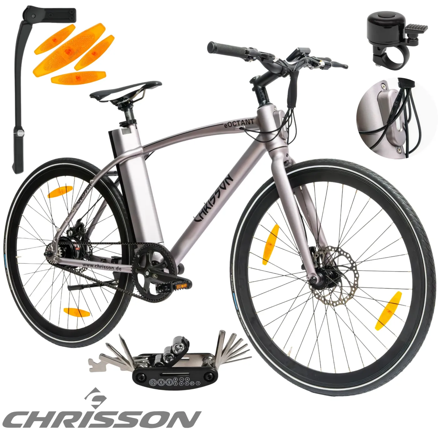 Rower Elektryczny Męski Trekkingowy Koła 28" LCD 250 W Aluminium Tarcze