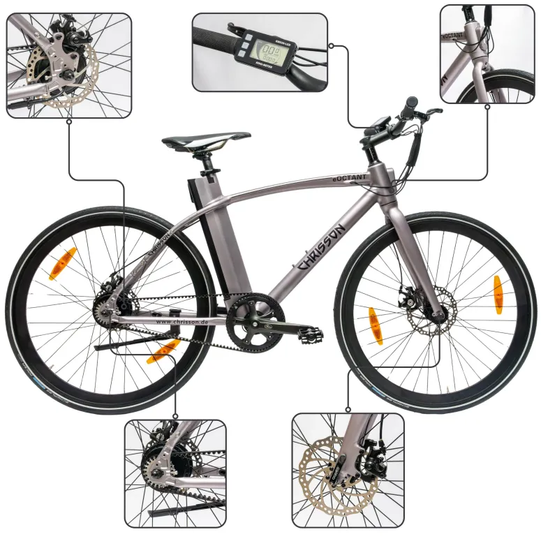 Rower Elektryczny Męski Trekkingowy Koła 28" LCD 250 W Aluminium Tarcze