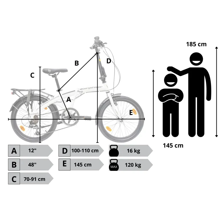 Rower Męski Damski Składany Koła 20" Błotniki Składak Bagażnik Oświetlenie