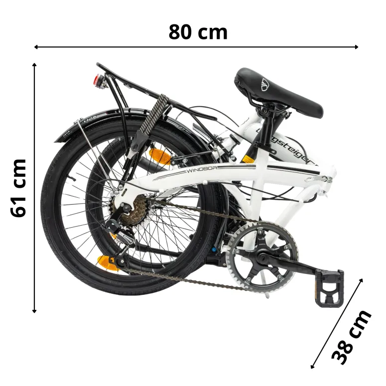 Rower Męski Damski Składany Koła 20" Błotniki Składak Bagażnik Oświetlenie