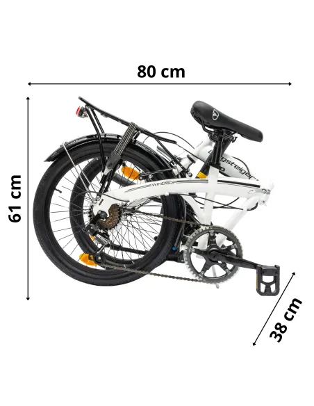 Rower Męski Damski Składany Koła 20" Błotniki Składak Bagażnik Oświetlenie