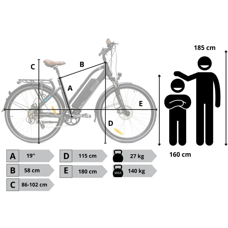 Rower Elektryczny Męski Damski Miejski Koła 28" SHIMANO Hydraulika 13 Ah