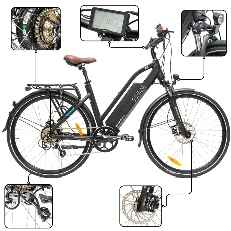 Rower Elektryczny Męski Damski Miejski Koła 28" SHIMANO Hydraulika 13 Ah