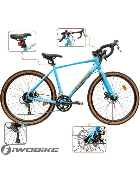 Rower Męski Gravel 27,5" Shimano Claris Tarcze Aluminium IWOBIKE 2025 Lekki