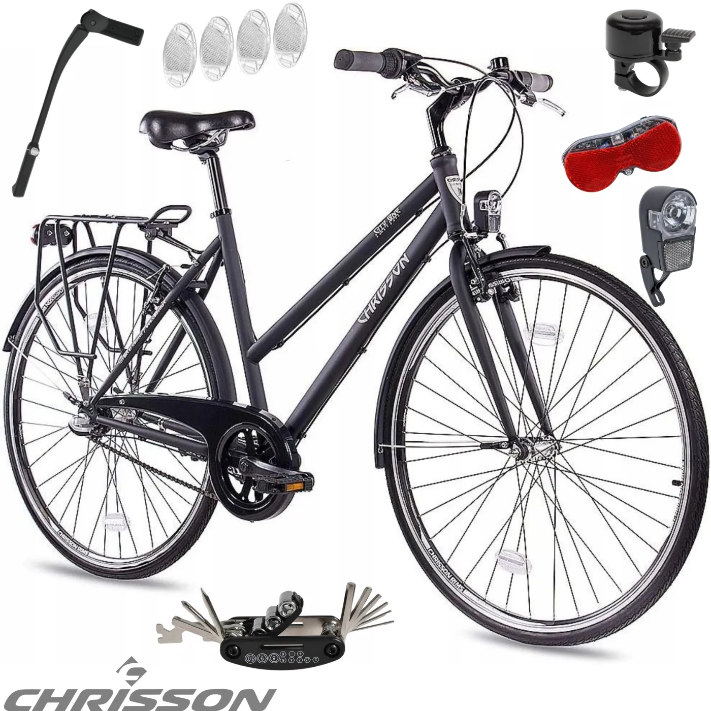 Rower Miejski 28 Damski Kontra Bagażnik Nexus 3 Dzwonek Stopka Oświetlenie