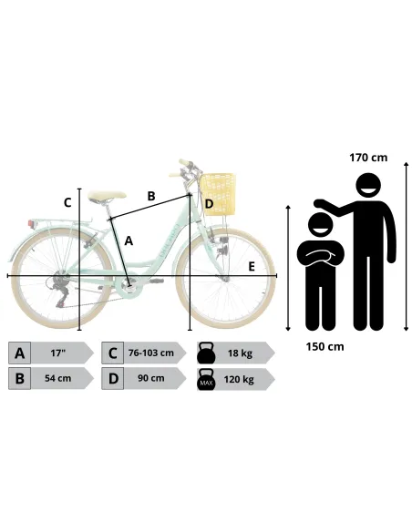 Rower Damski Miejski Koła 26 Dziewczęcy SHIMANO Koszyk Oświetlenie Bagażnik