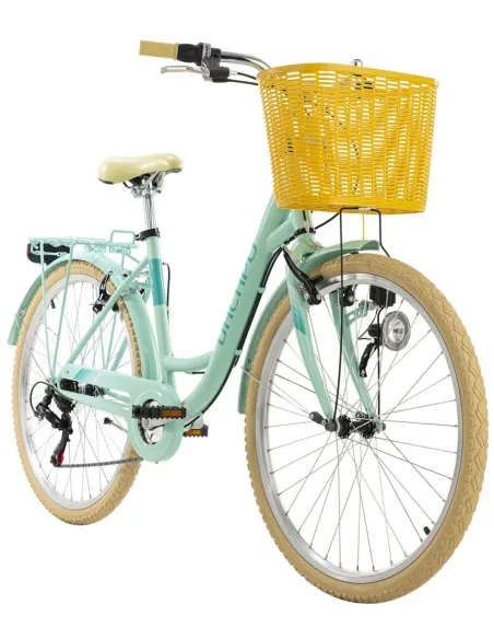 Rower Damski Miejski Koła 26 Dziewczęcy SHIMANO Koszyk Oświetlenie Bagażnik