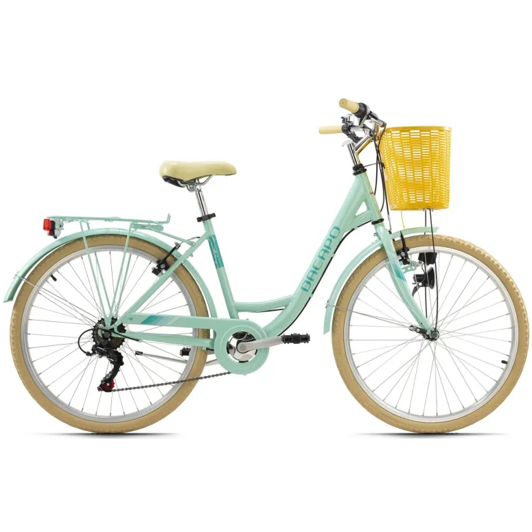 Rower Damski Miejski Koła 26 Dziewczęcy SHIMANO Koszyk Oświetlenie Bagażnik