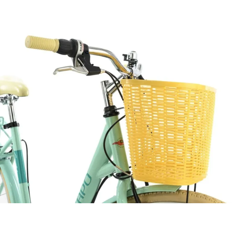 Rower Damski Miejski Koła 26 Dziewczęcy SHIMANO Koszyk Oświetlenie Bagażnik