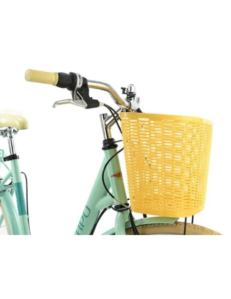 Rower Damski Miejski Koła 26 Dziewczęcy SHIMANO Koszyk Oświetlenie Bagażnik