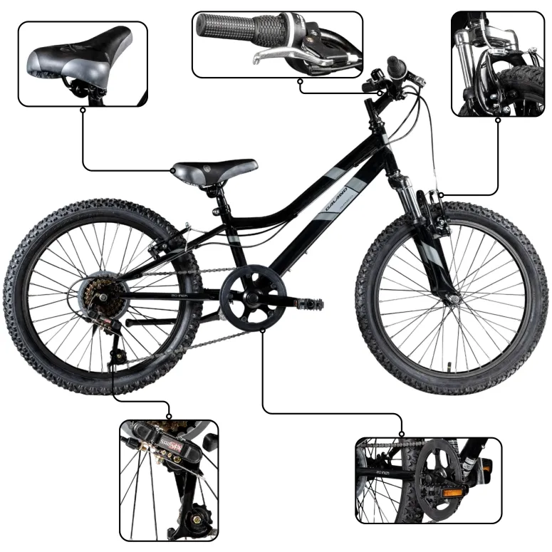 Rower Dziecięcy 20" Dziewczęcy Chłopięcy Dzwonek Stopka Odblaski Saiguan