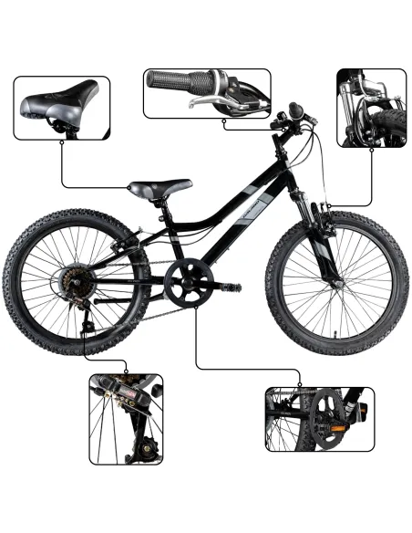 Rower Dziecięcy 20" Dziewczęcy Chłopięcy Dzwonek Stopka Odblaski Saiguan