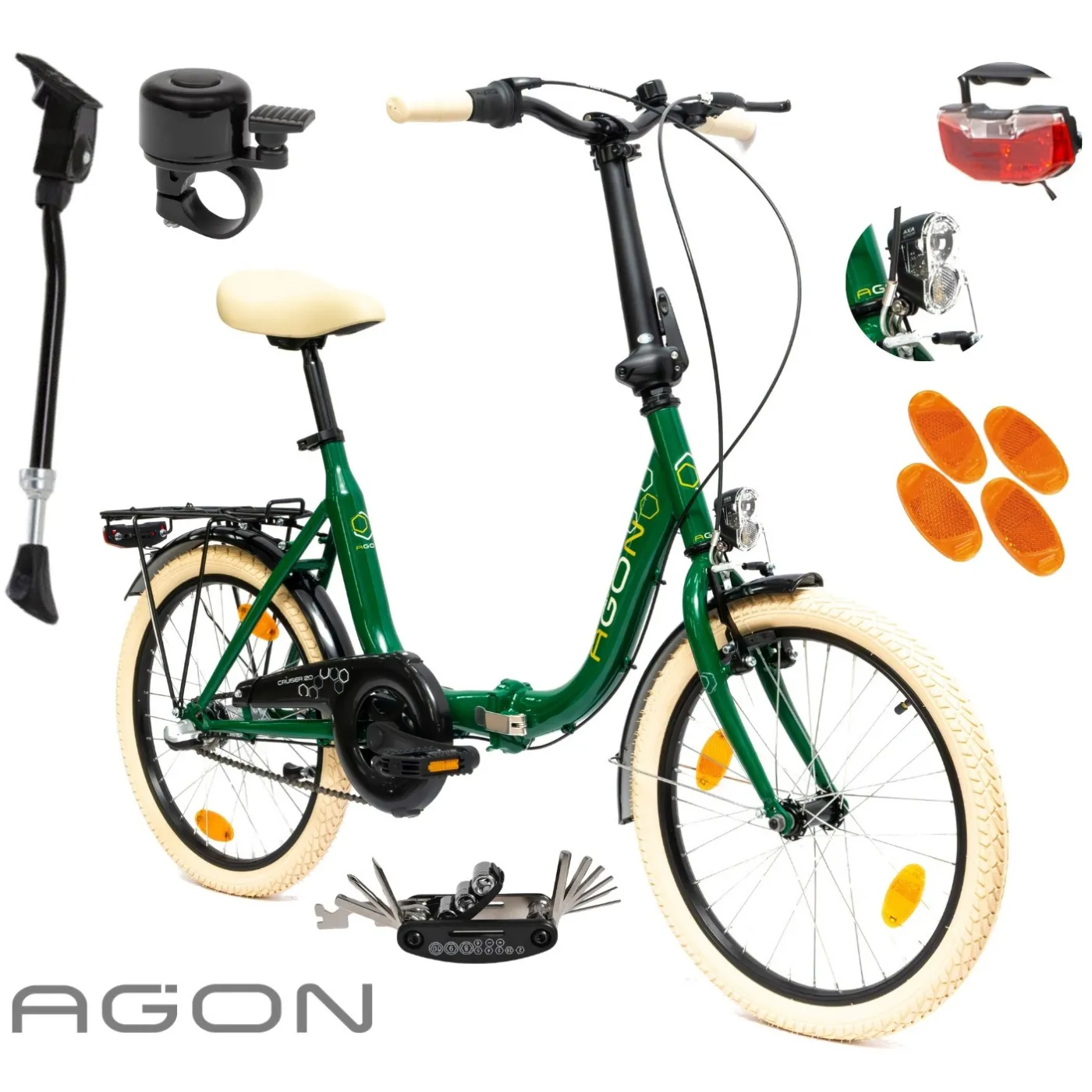 Rower Damski Męski Składany 20" SHIMANO Nexus Miejski Składak Oświetlenie