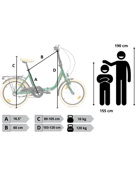 Rower Miejski Składany 20 Nexus 3 Kontra Dzwonek Światła Stopka Bagażnik