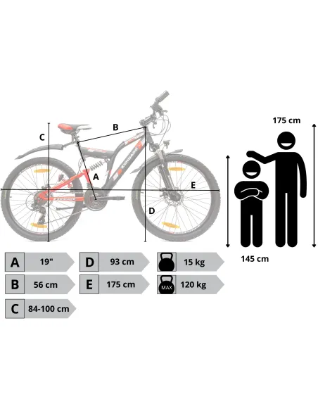 Rower Męski Górski 26 MTB Damski Tarcze Amortyzacja Młodzieżowy Oświetlenie