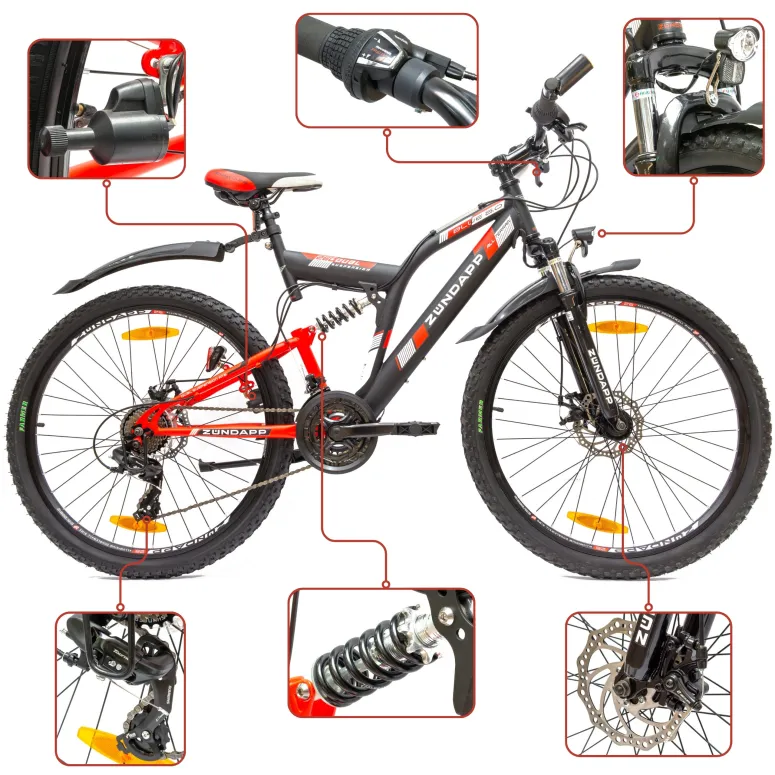 Rower Męski Górski 26 MTB Damski Tarcze Amortyzacja Młodzieżowy Oświetlenie