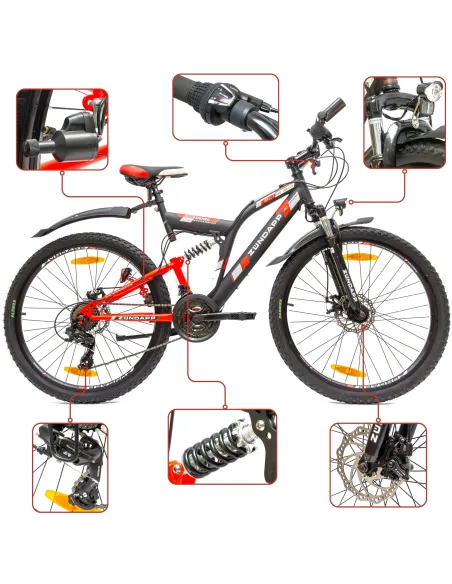 Rower Męski Górski 26 MTB Damski Tarcze Amortyzacja Młodzieżowy Oświetlenie