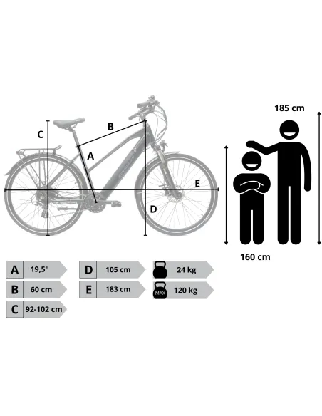 Rower Elektryczny Damski Męski Trekkingowy 28 250W Shimano Hydraulika ALU
