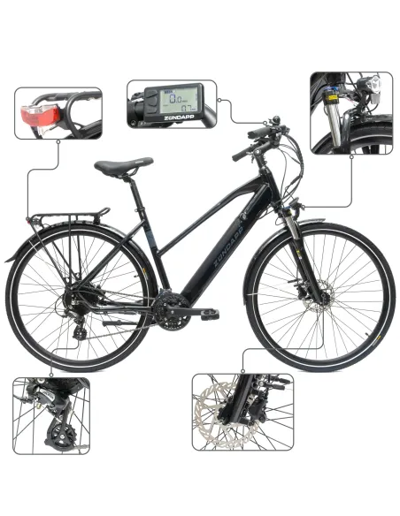 Rower Elektryczny Damski Męski Trekkingowy 28 250W Shimano Hydraulika ALU