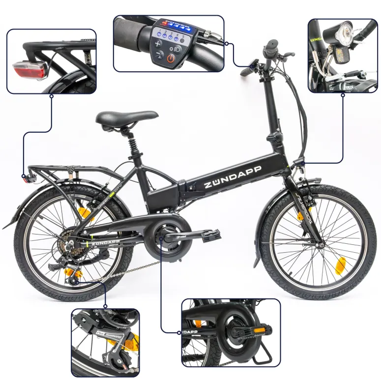 Elektryczny Rower Składany 20 Męski Damski Składak 7,8Ah Wspomaganie 3 Tryb