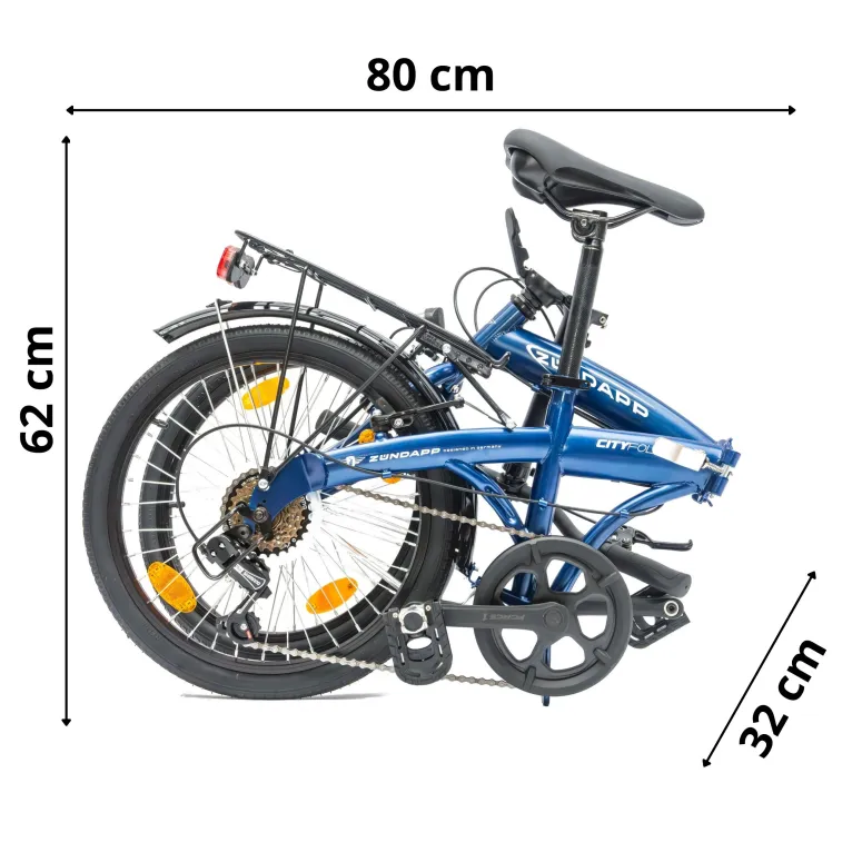 Rower Damski Męski Składany 20" Składak Lekki Shimano Bagażnik Światła