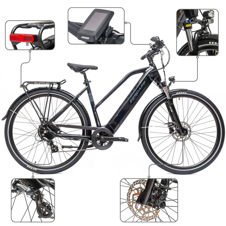 Rower Elektryczny Damski Trekkingowy 28" SHIMANO Altus 250 W Hydraulika LCD