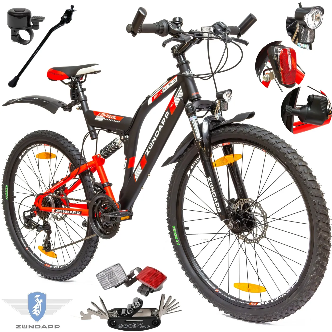 Rower Męski Górski 26 MTB Damski Tarcze Amortyzacja Młodzieżowy Oświetlenie