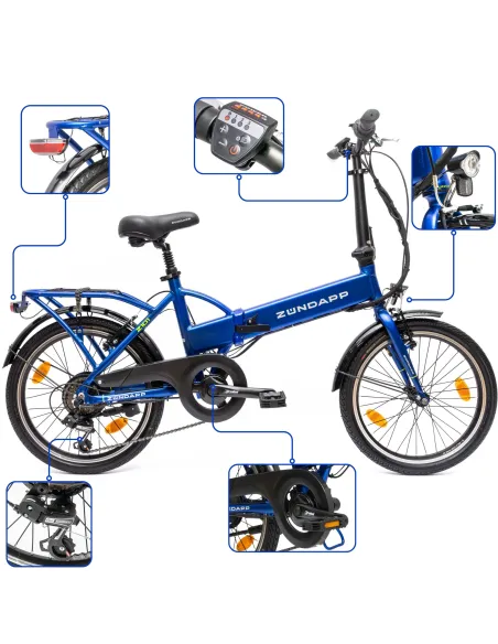Rower Elektryczny Składany 20 Miejski 250W Składak ALU Wspomaganie 3 Tryby