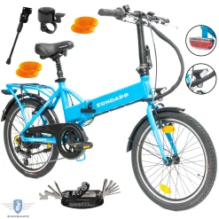 Rower Elektryczny Damski Męski Składany 20" SHIMANO 250 W Alu LED Składak