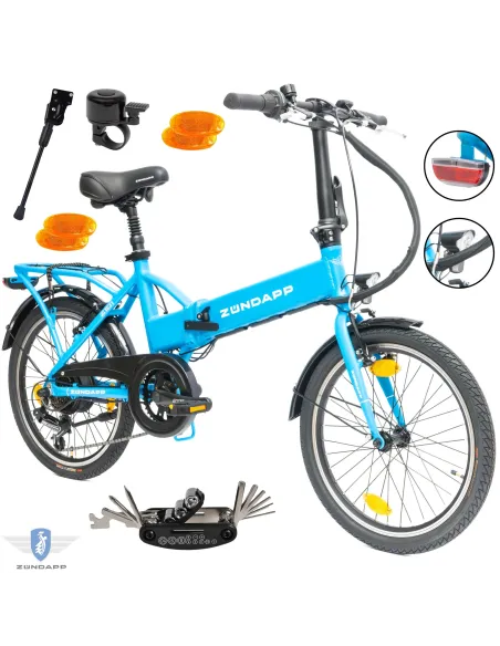 Rower Elektryczny Damski Męski Składany 20" SHIMANO 250 W Alu LED Składak