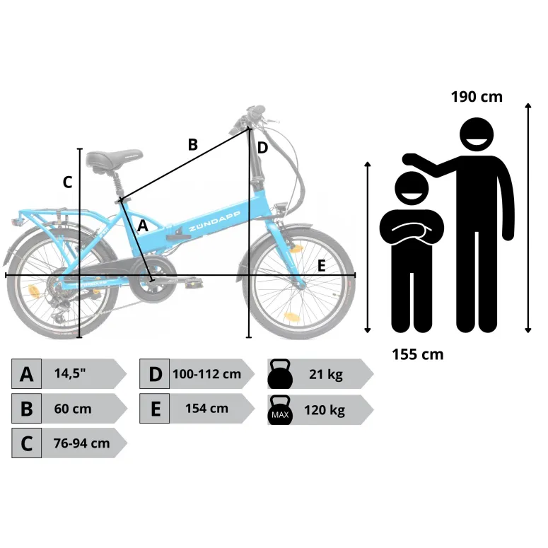 Rower Elektryczny Damski Męski Składany 20" SHIMANO 250 W Alu LED Składak