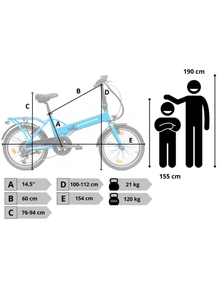 Rower Elektryczny Damski Męski Składany 20" SHIMANO 250 W Alu LED Składak