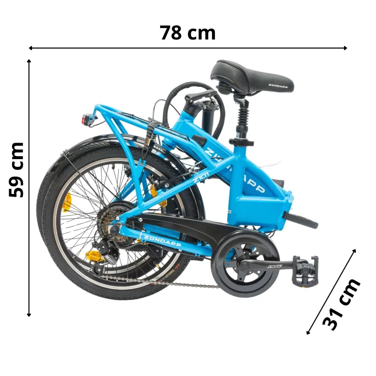 Rower Elektryczny Damski Męski Składany 20" SHIMANO 250 W Alu LED Składak