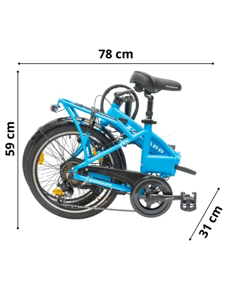 Rower Elektryczny Damski Męski Składany 20" SHIMANO 250 W Alu LED Składak